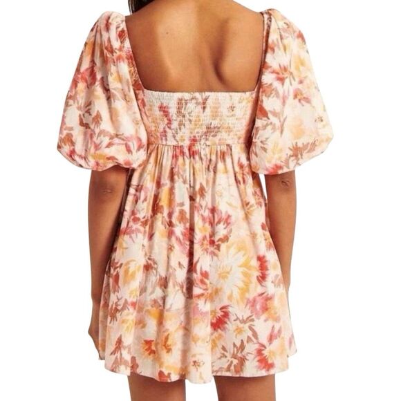 Abercrombie Fitch Emerson Poplin Puff Sleeve Mini Dress Size L Cottage Feminine - Picture 5 of 12